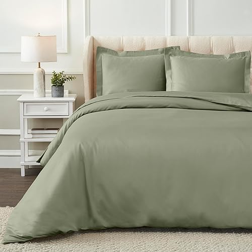 Miniatura 2 de Juego de cobertor de algodón egipcio, 1200 hilos, color sólido, Verdesalvia, Full Queen