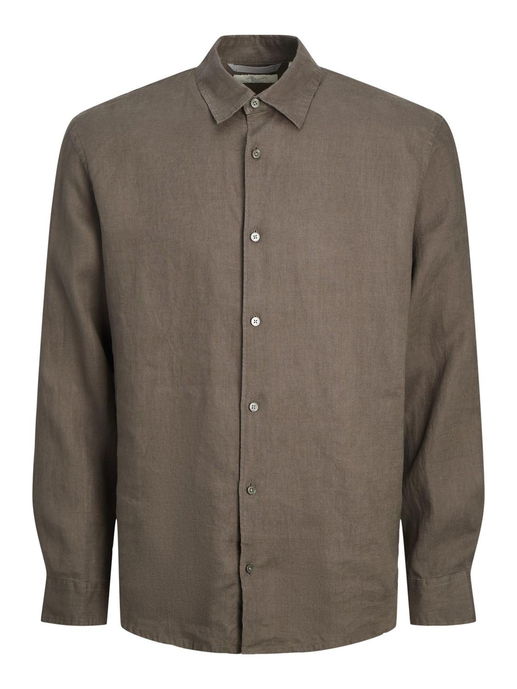 JACK & JONES Jprcclawrence Linen Shirt L/S SN, Falcon/fit: Relaxed fit, S