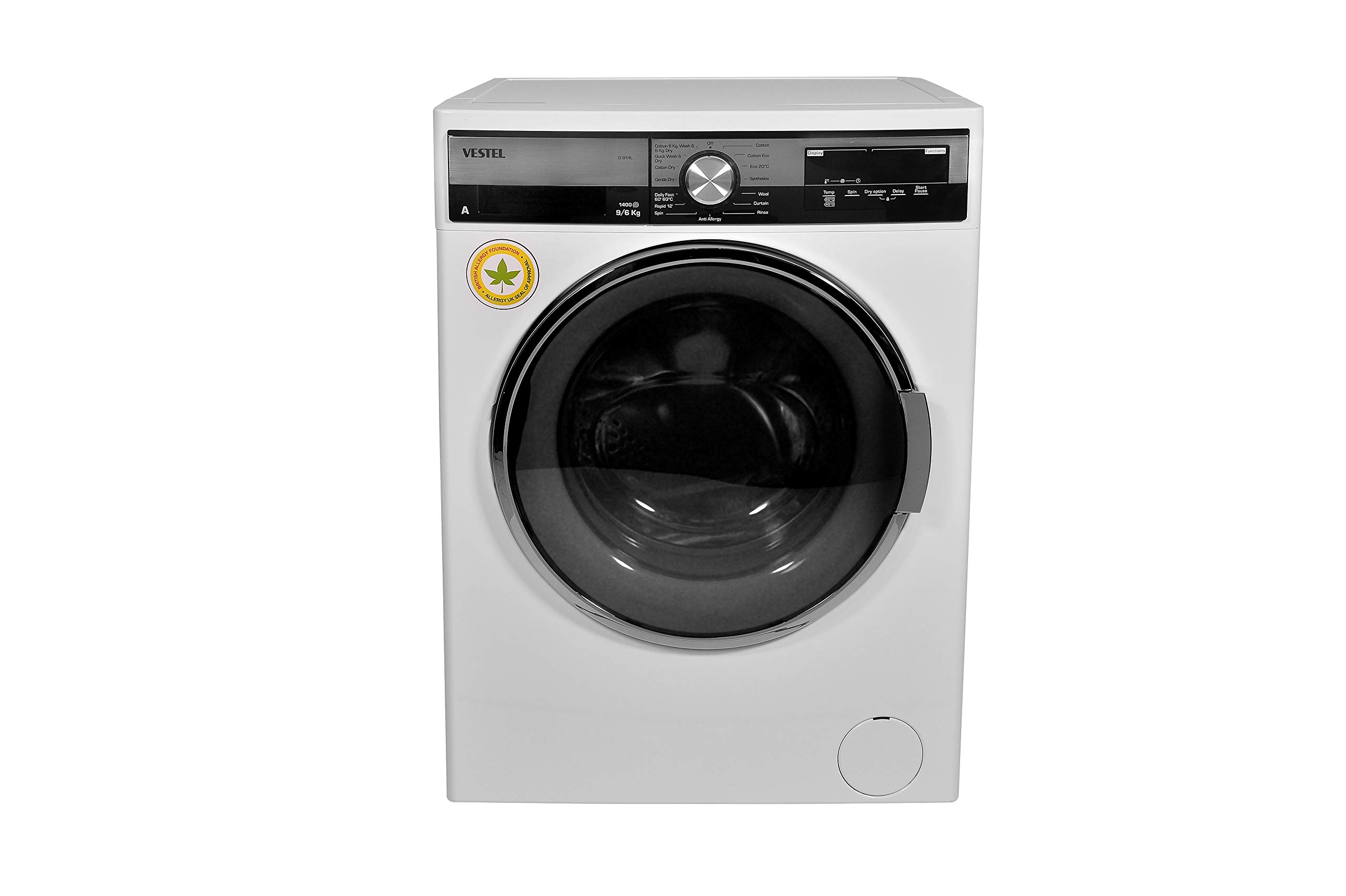 VestelFront Load 9 Kg Washer & 6 Kg Dryer White Model D914L -2 Years Full Warranty.