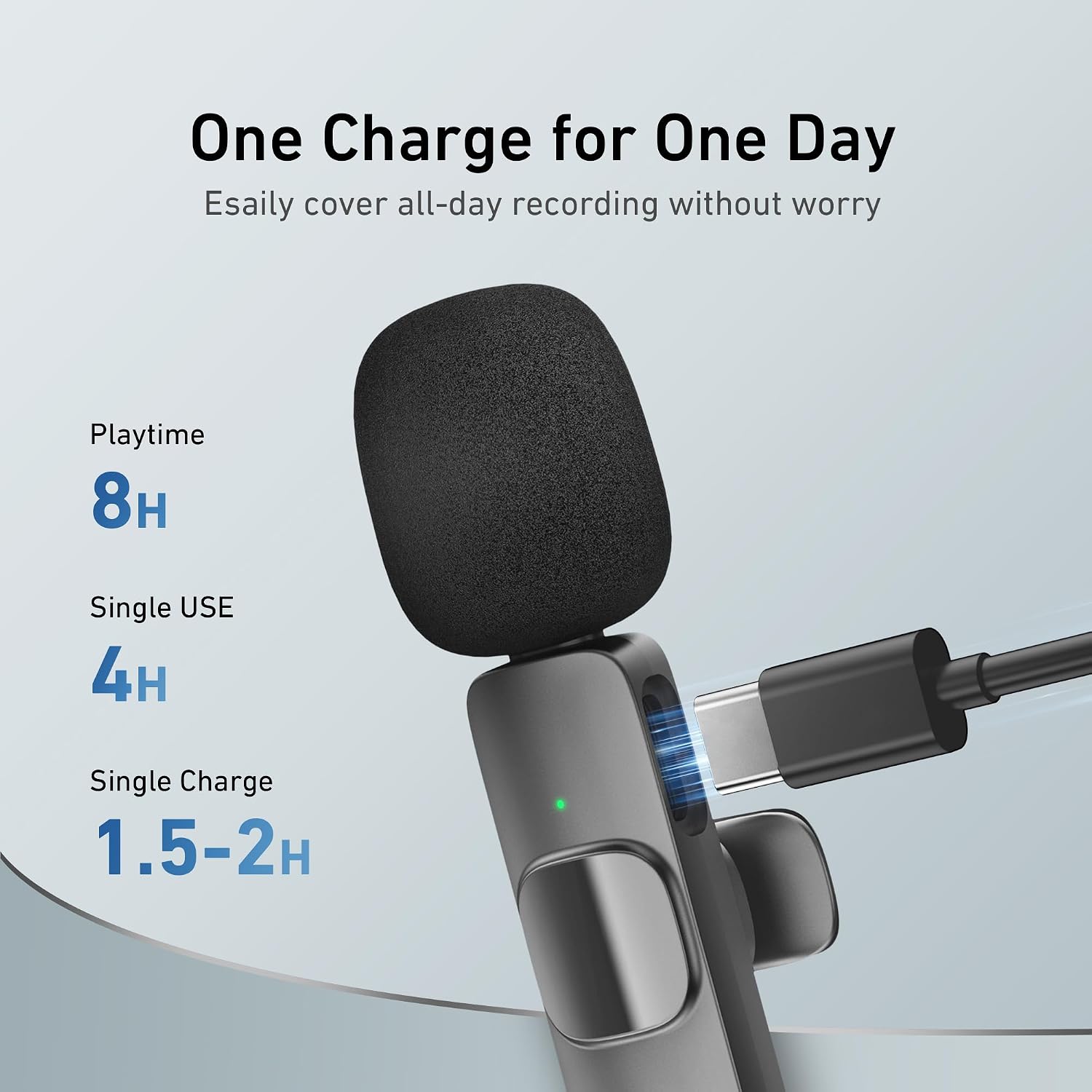 YRF Mikrofon für iPhone Android Handy, Kabelloses Lavalier Mikrofon, Plug&Play mini mikrofon 2,4GHz, USB-C&Lightning, Clip Mikrofon für Videoaufnahmen, TikTok, Vlogging, Interviews&Online-Unterricht - 3
