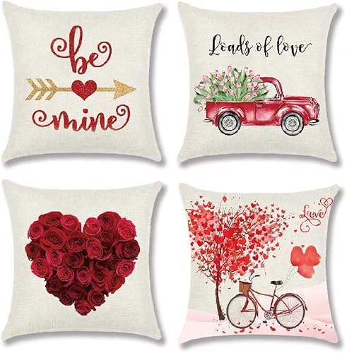 Miniatura 1 de layhut Fundas de almohada para el día de San Valentín de 18 x 18 pulgadas decoración del día de San Valentín para el hogar fundas de almohada
