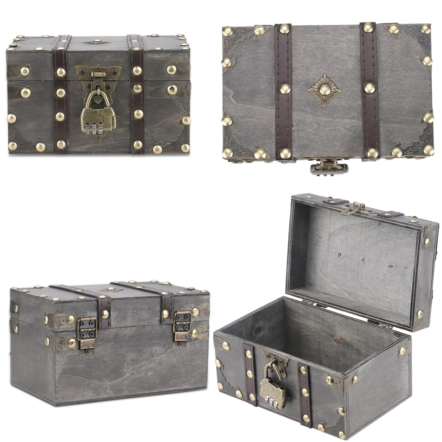 HF 6402-154 Scrigno Del Tesoro In Legno Vintage Con Lucchetto | 54 X - Foto 12