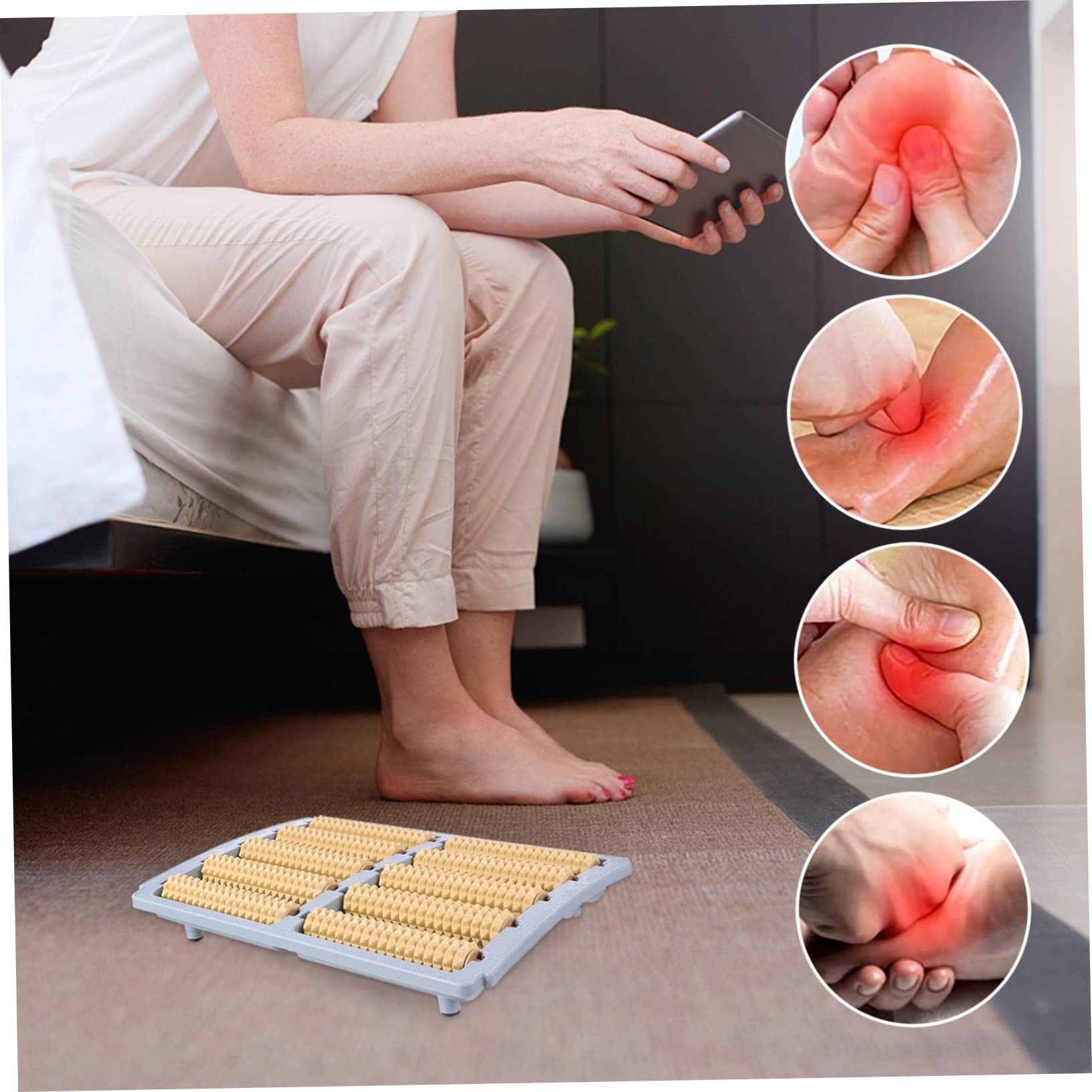 Fuß und Fersenmassagegerät aus Kunststoff für Tiefe Muskelmassage | Fußfasziitis Rolle, Fersenroller zur Entspannung, bei Plantarfasziitis