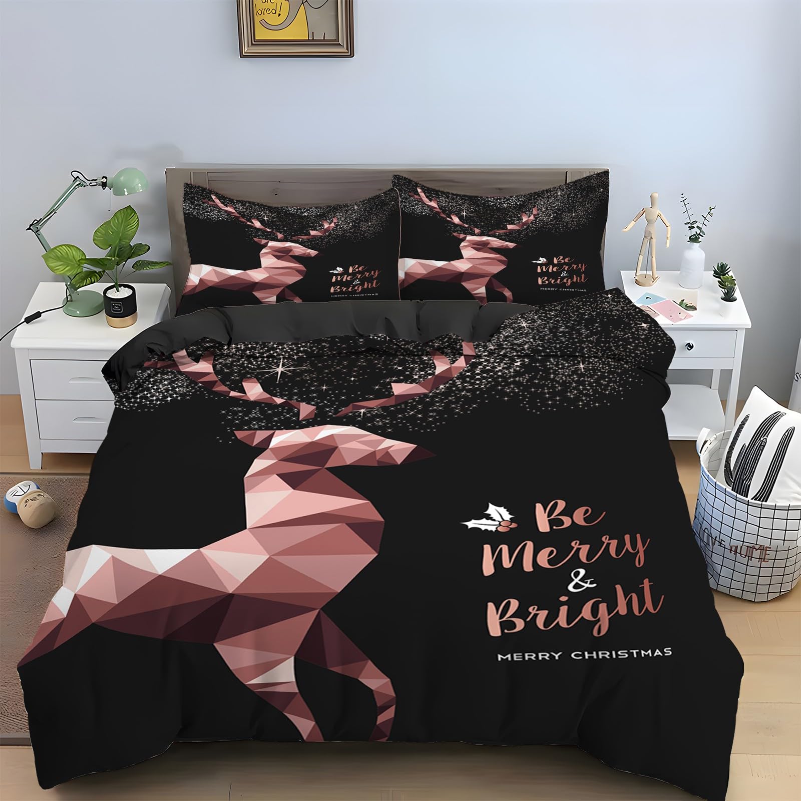 Housse Couette en Microfibre Douce Wapiti Parure Lit 160x200