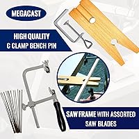 Vista 4 de 3 en 1 Sierra de joyero profesional Set Sierra Marco 144 cuchillas Madera Pin Abrazadera Metal