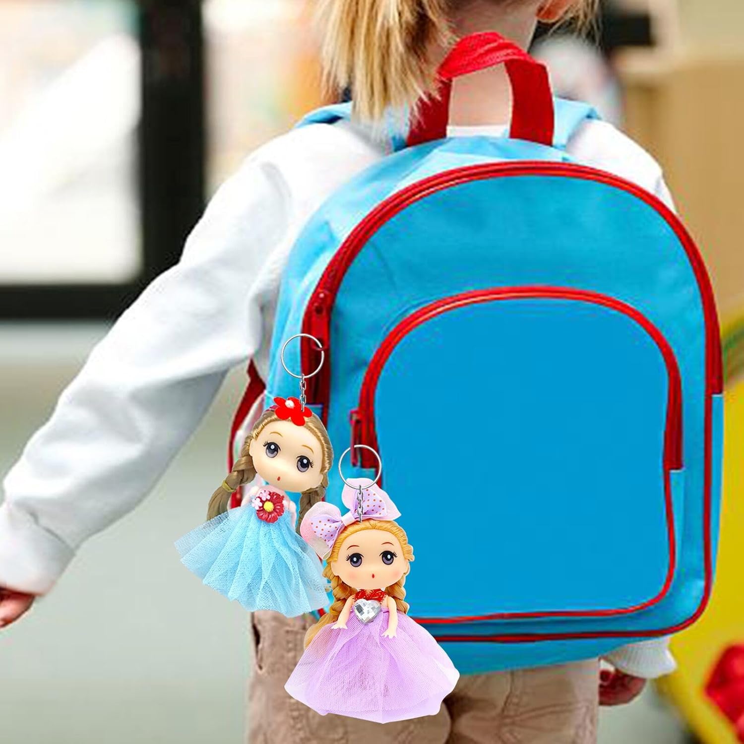 Easter Basket Stuffers Eggs Filled 6 Pack Large Eggs with Cute Dolls and Colorful Bracelets Inside, Gifts for Kids Prefilled Easter Egg Stuffers for Toddler Girls Easter Toys