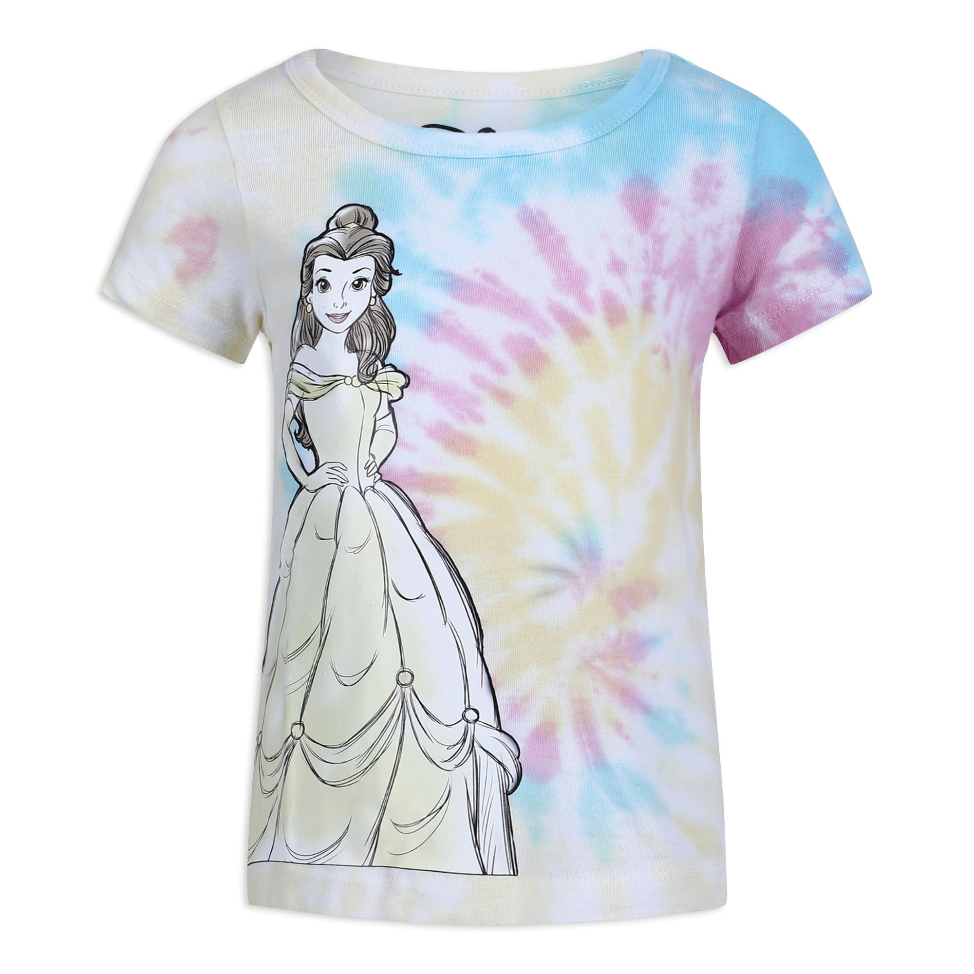 Disney Princesa Ariel, Rapunzel and Belle - Pack de 3 camisetas para niña