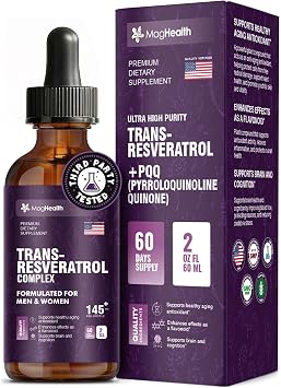 Trans-Resveratrol with PQQ, Quercetin & Black Pepper Tincture | 3rd Party Tested | Cellular Energy & Heart Health Support | Sourced from Japanese Knotweed - 2 oz 60 Servings
