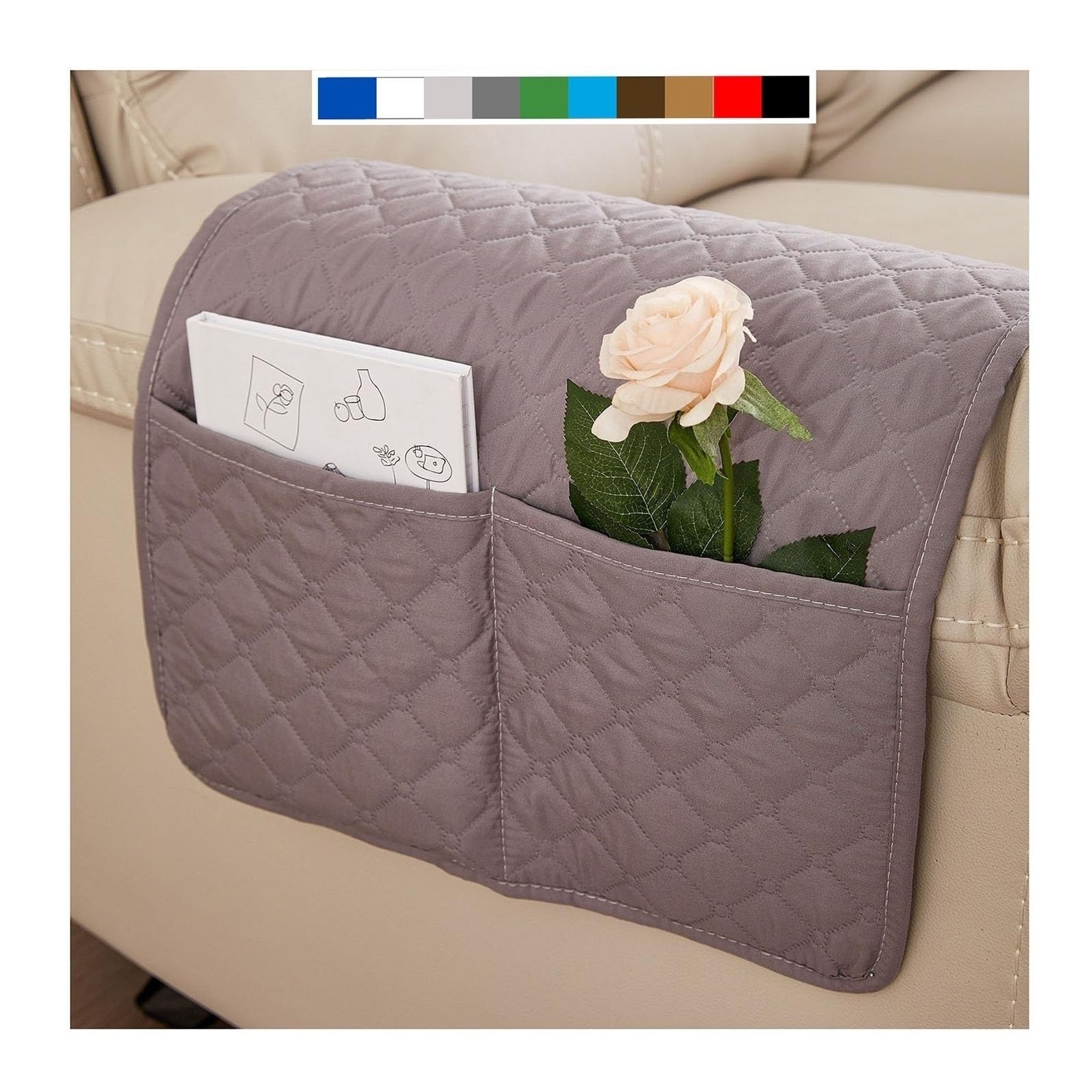 Sofa Armrest Cover Headrest Cover Recliner Chair Arm Cover Sofa Headrest Slipcovers Nonslip Waterproof Armchair Cover for Recliner Leather Sofa Couch Protector Modern ( Color : Light Grey , Size : Wit