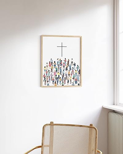 Miniatura 5 de HAUS AND HUES Decoración de pared con cruz, arte inspirador religioso, póster de cruz religiosa, cruces de obras de arte de iglesia, exhibición de