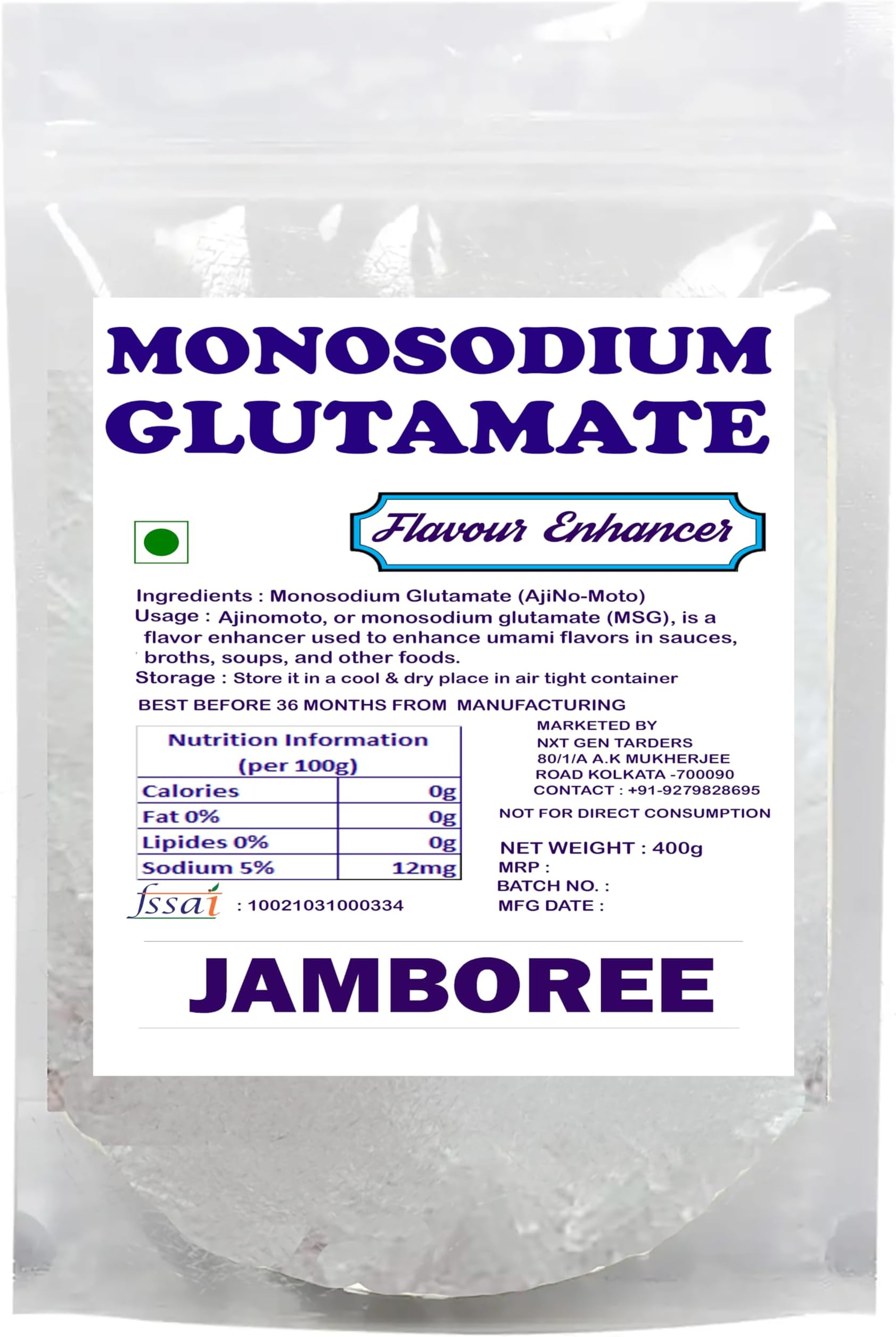 Jamboree!!! Chinese Salt(Mono-Sodium Glutamate)|Ajino Moto Flavor Enhancer|Crystal Salt(400 G)