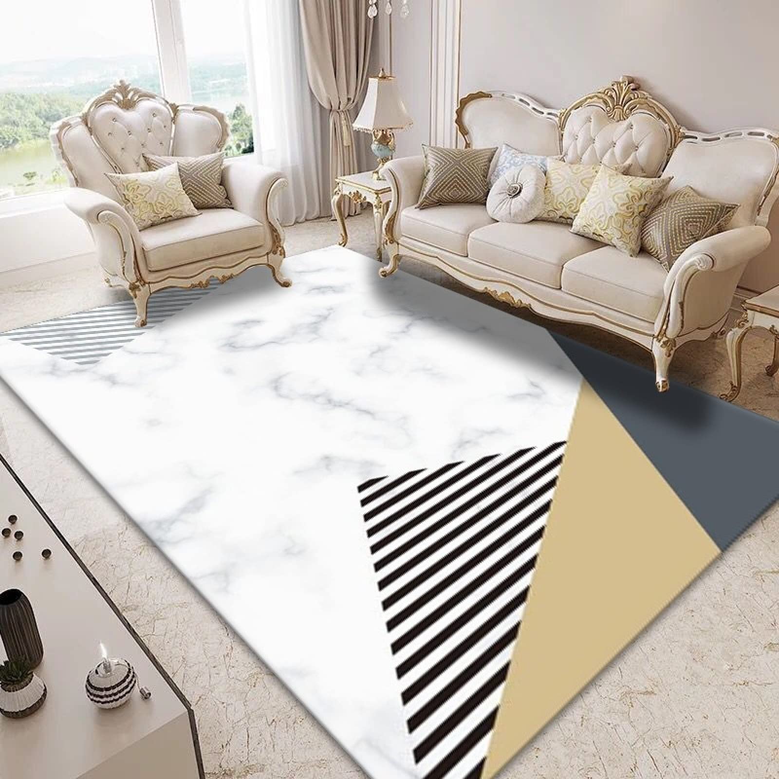 Tapis de salon antidérapant et paillasson lavable grand format
