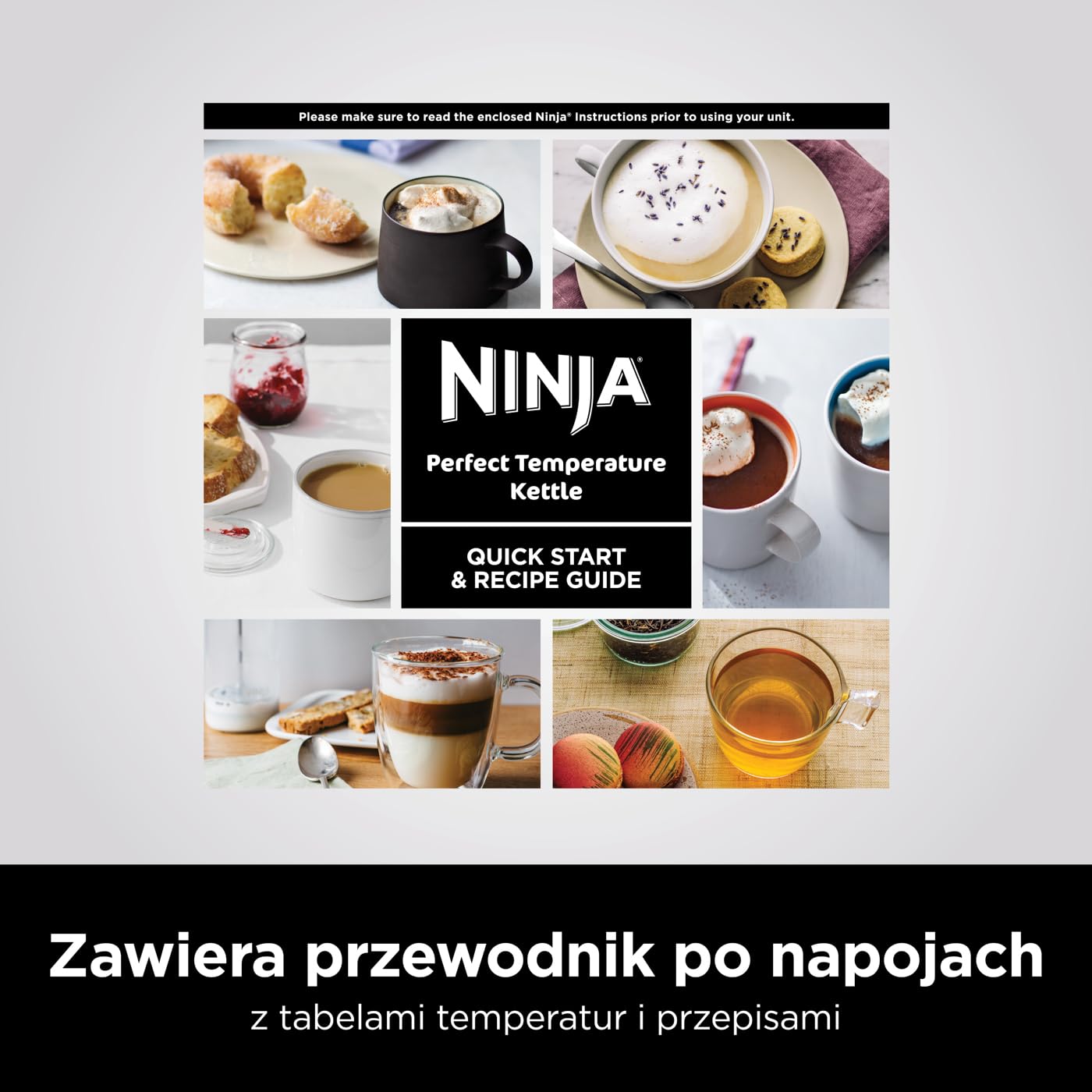 Ninja Czajnik Perfect Temperature, 1,7 l, wyświetlacz LED, czajnik elektryczny z funkcją szybkiego gotowania i różnymi ustawieniami temperatury, Biały, KT200EUWH