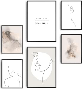 decomonkey - Set di 6 Poster con Cornice Piante Natura 4 x