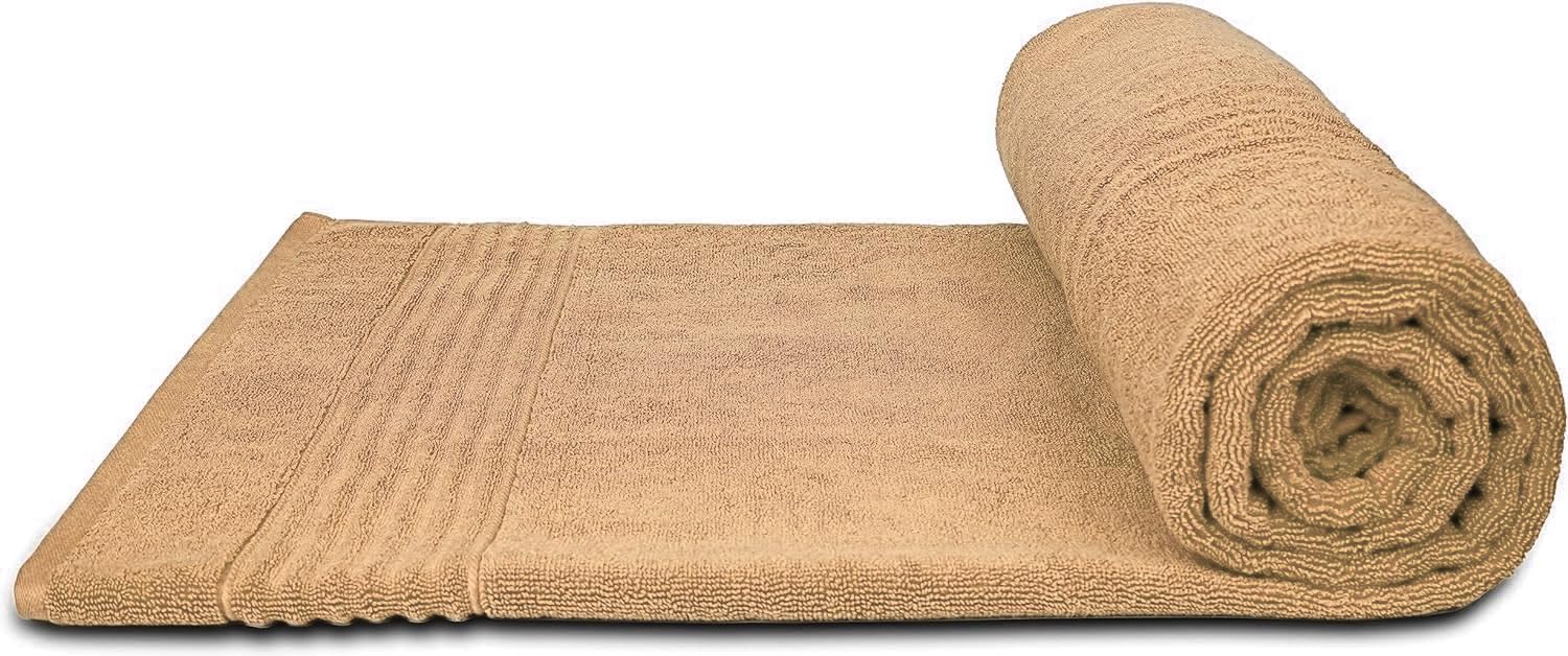 Lot de 1 à 2 draps de bain de luxe en coton de qualité supérieure - 100 x 200 cm, 700 g/m² - Taille XL (2, latte)