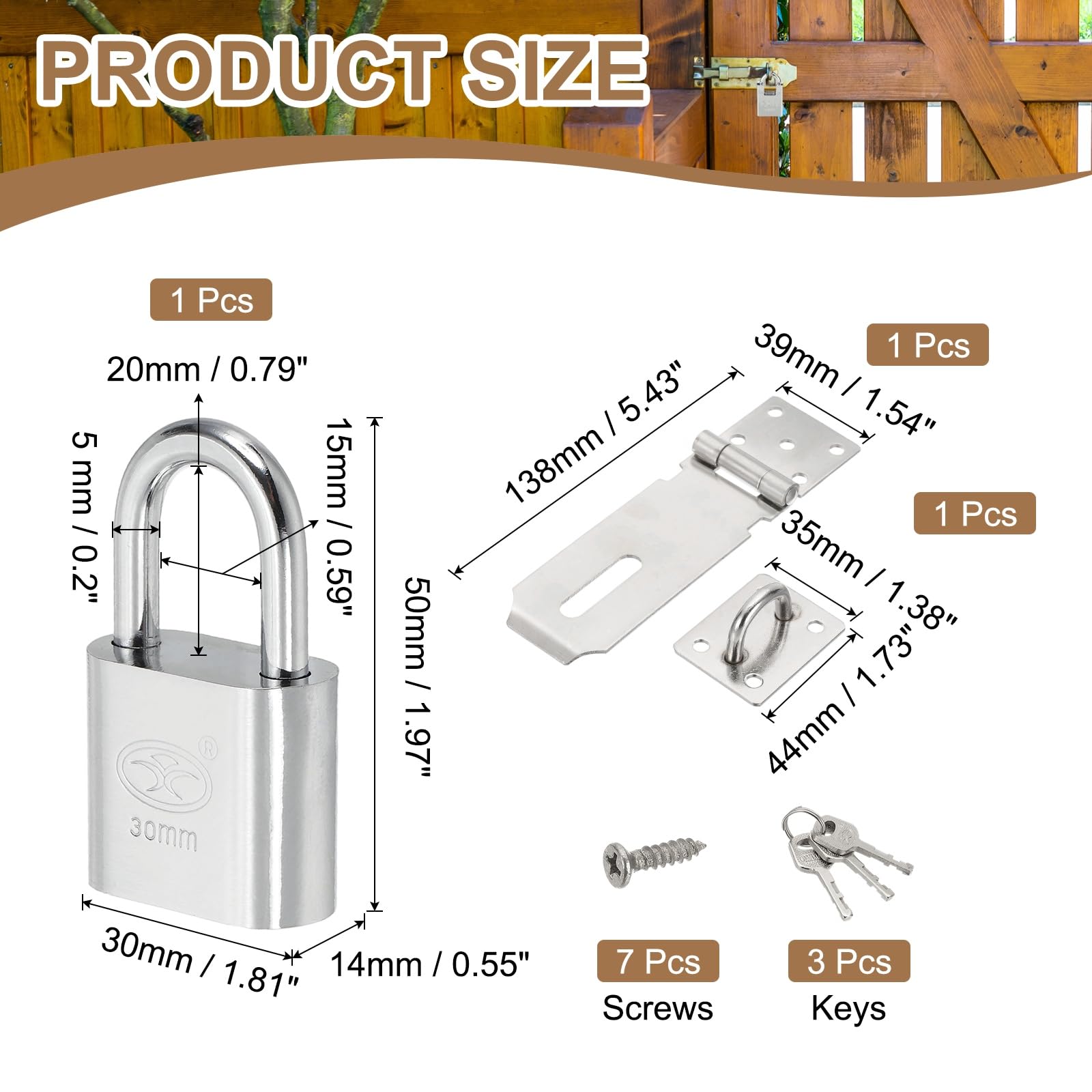 PATIKIL Padlock Hasp Set - Image 2