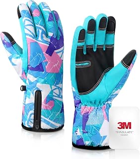 krosa Winter Gloves For Men Women Made with 3M Thinsulate, Waterproof Ski Gloves for Cold Weather with 10 Touchscreen Fingers