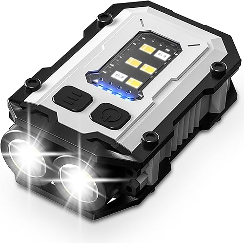 Mini linterna potente  2024 nueva luz potente de lúmenes llavero con clip, recargable, EDC, 900 lúmenes altos, LED y COB, impermeable (blanco)