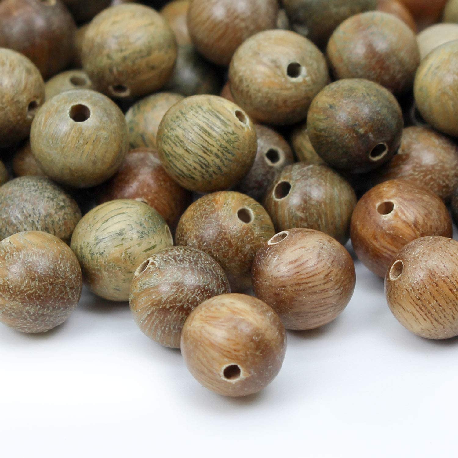 Prometis 500pcs 6mm Natural Sandalwood Round Beads Gorgeous Craft Handmade Polished Spacer Mala Pray Beads with Elastic Cord for Bracelets DIY Rosary Tasbih Christmas Gifts Jewelry Making — image 1