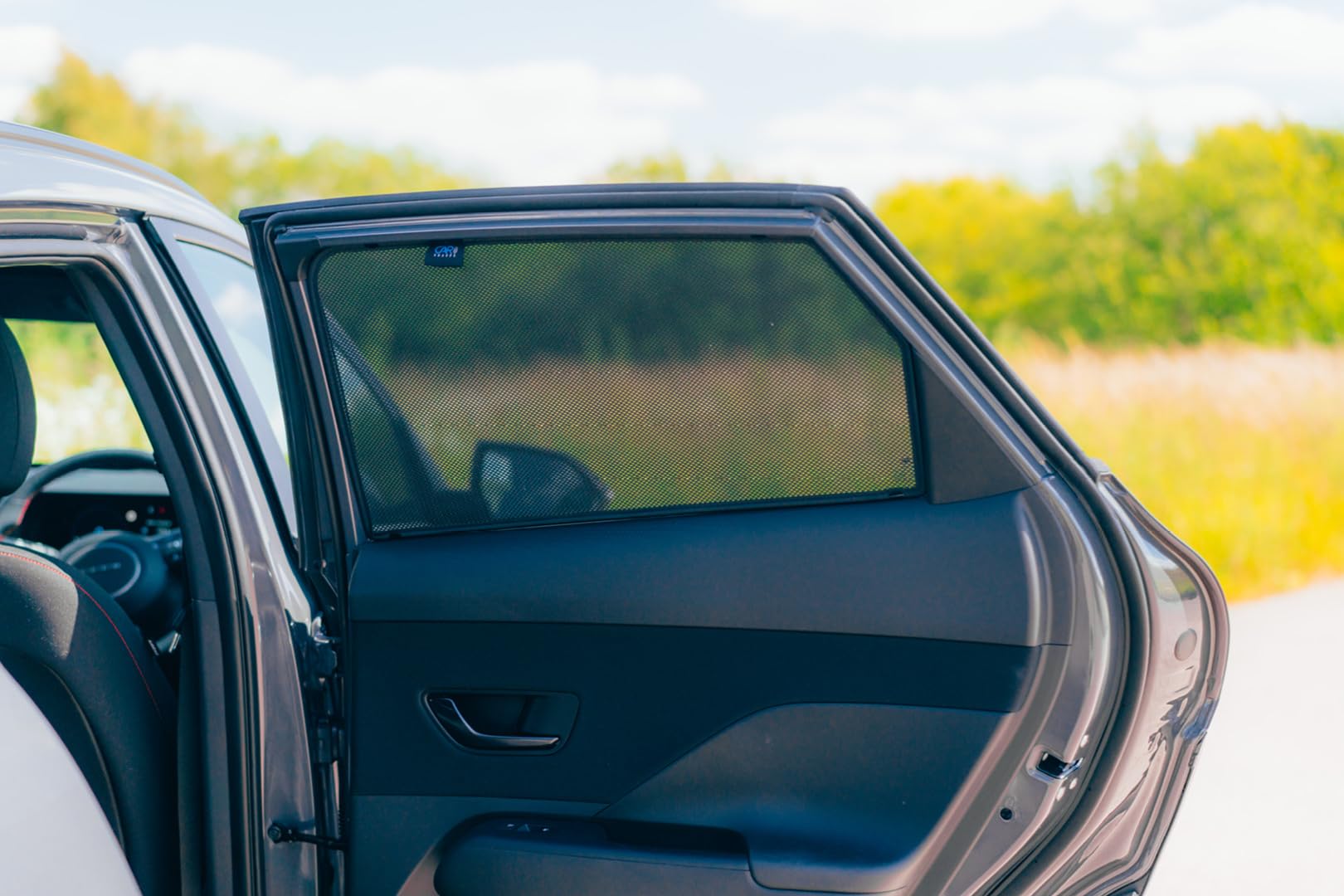 Set de Car Shades (Portes arrières) Compatible avec Hyundai Kona II 5 Portes 2024- (2-pièces) Pare-Soleil sur Mesure pour Voiture