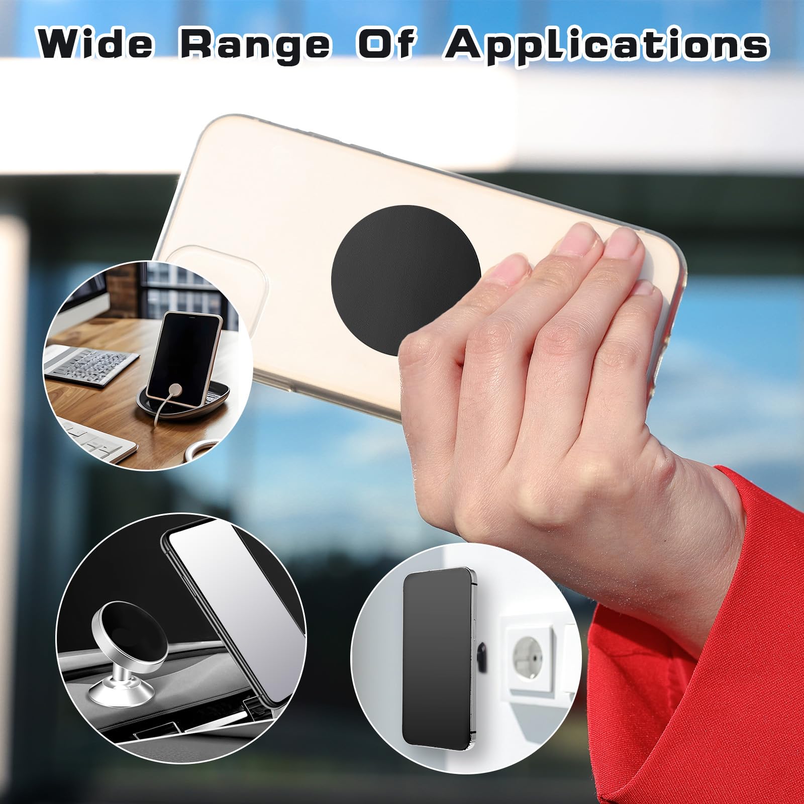 Amabro Lot De 10 Pastilles Adhésives Aimantées Pour Téléphone