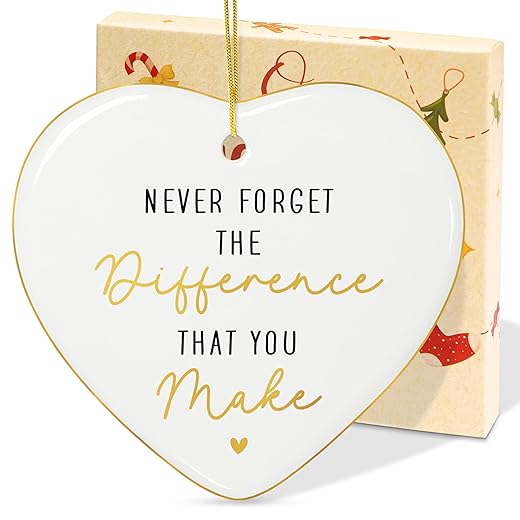 OASSIE Christmas Thank You Gifts for Women - Ceramic Christmas Ornaments 2025 for Tree Decorations - Appreciation Retirement Stocking Stuffers Gifts for Women Boss Coworker Teacher Nurse Friend