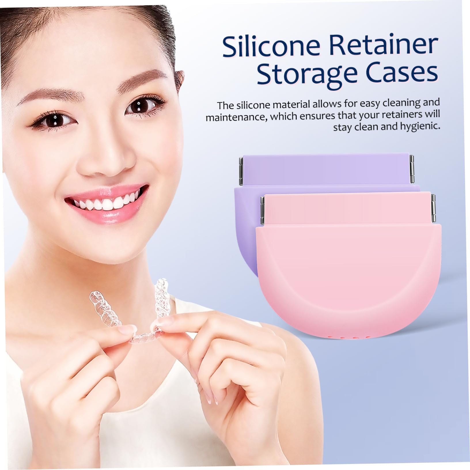 Custodia per Apparecchio Ortodontico in Silicone Sottile 4 Pezzi | Portatile e Leggera, Rosa, Formato Compatto per Facile Conservazione, Design Carino e Stiloso