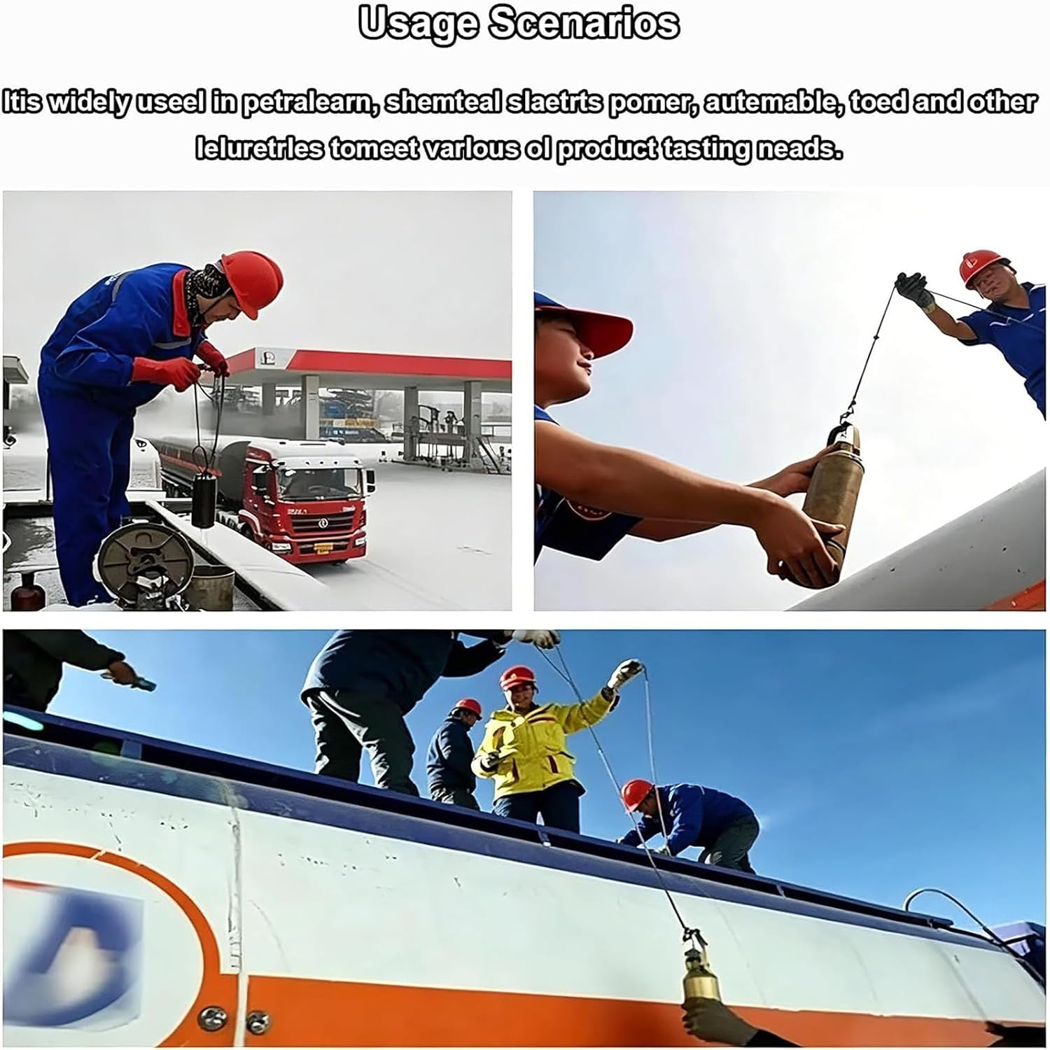 Stainless Steel Oil Thief Sampler - 1000ml Liquid Core Sampler with 32.8ft Rope, Perfect for Collecting Petroleum Products, Durable Bottom Valve Tool for Efficient Sampling