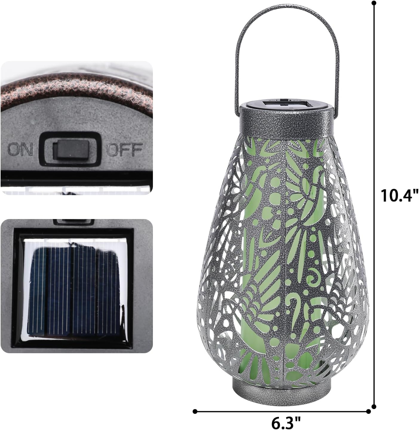 Hummingbird Solar Lanterns Outdoor Waterproof 11" Hanging Solar Lights LED Lantern Gifts for Women Metal Decorative Lanterns for Lawn, Patio, Yard, Landscape, Porches, Hallway Garden Decor