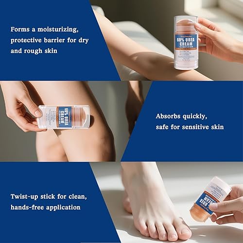Miniatura 3 de 2.65 onzas  60% urea + 2% ácido salicílico agrietado en talón, crema de urea para pies, manos, codos, rodillas y talones, removedor de callos,