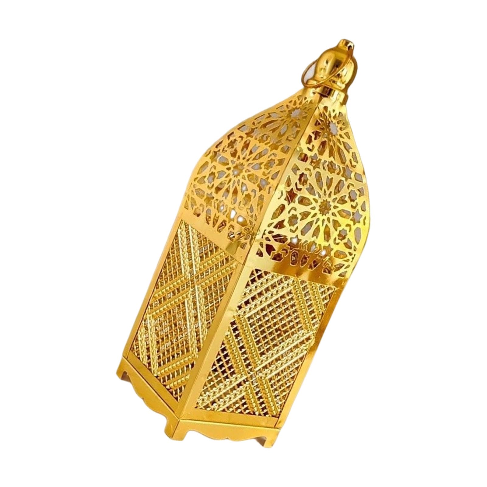 Linvimia Decorsative LED Lighted Lamp with Intricate Metalwork Moroccans Ramadans Hanging Decors for Living Room Patios Hollow Out Ramadans Lamp