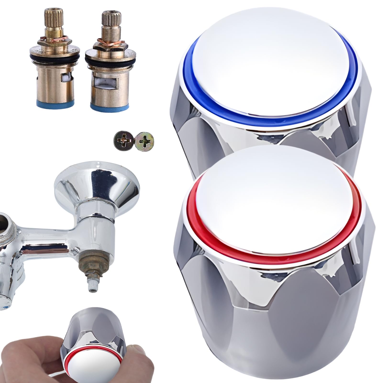 Grifo De Lavabo Empotrado Frío Y Caliente De Acero Inoxidable 304 Para Bano Y Cocina G1 2 90295351