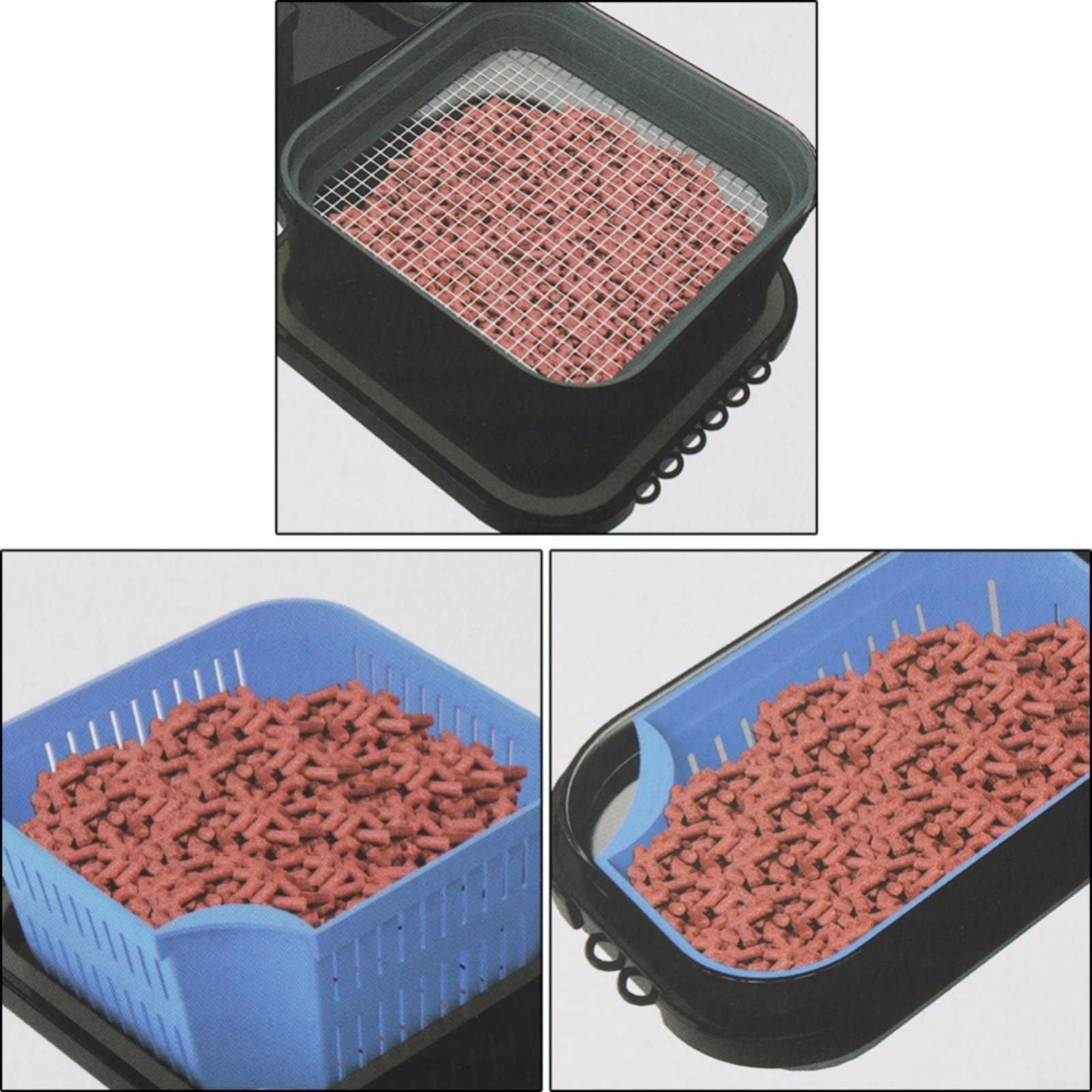 1-teiliger Angelköder-Aufbewahrungskoffer mit 600 ml und 1600 ml Dosen für Boilies und Hair Rigs, kompakte ABS-Angelbox für Outdoor-Angler, Blaugrün (WPE-BOX-LEJ44565)