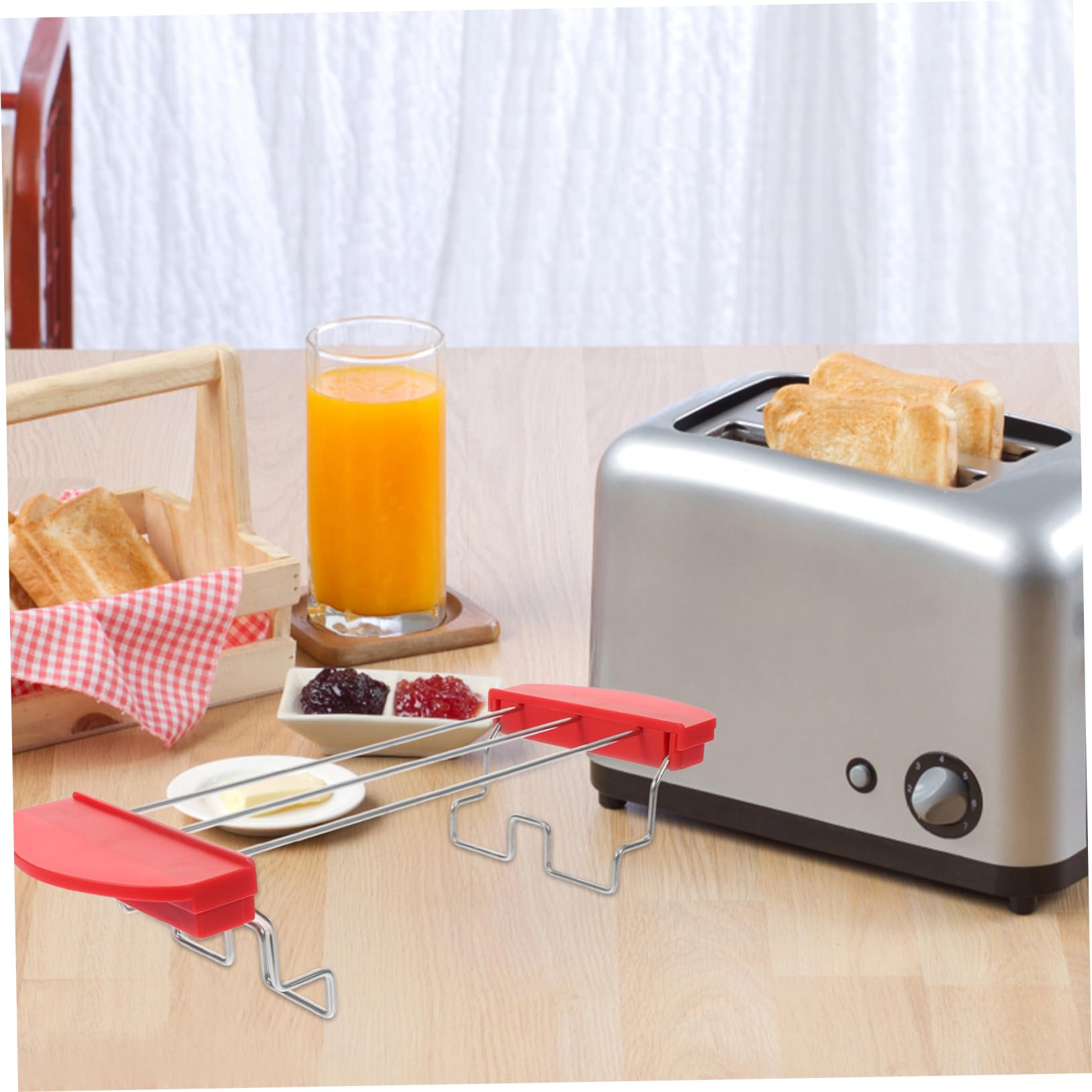 TOPPERFUN Toaster-Grillrost – Vertikaler Brotständer Aus Silikon & Eisen, Für Toaster, Zum Warmhalten & Knusprighalten Von Toast, Brötchen, Gebäck, Platzsparend