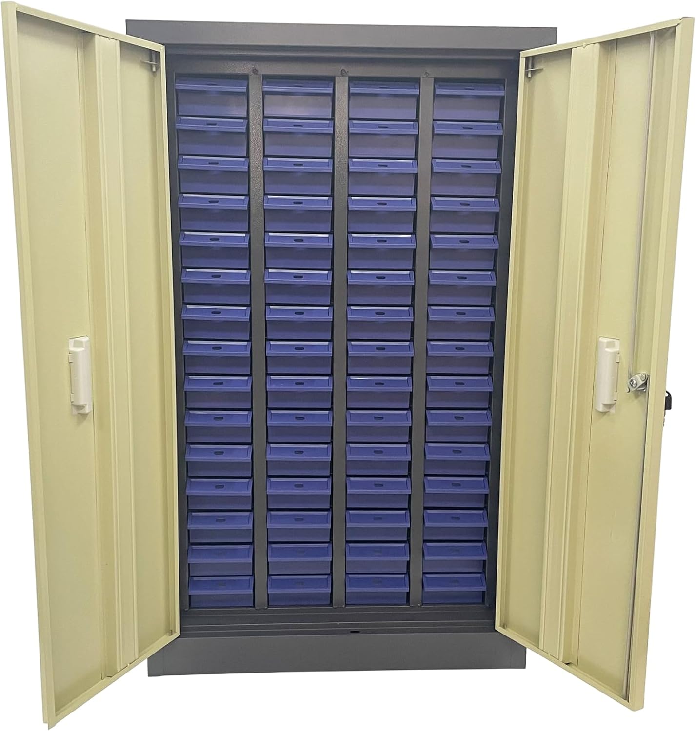 INTBUYING Tools Parts Storage Cabinet 60 Drawers Bolt and Nut Tool Storage Cabinet Steel Parts/Bill Receipt Organizer Tool Chests Lockable Cabinets with Doors Hardware and Craft Organizer Toolbox