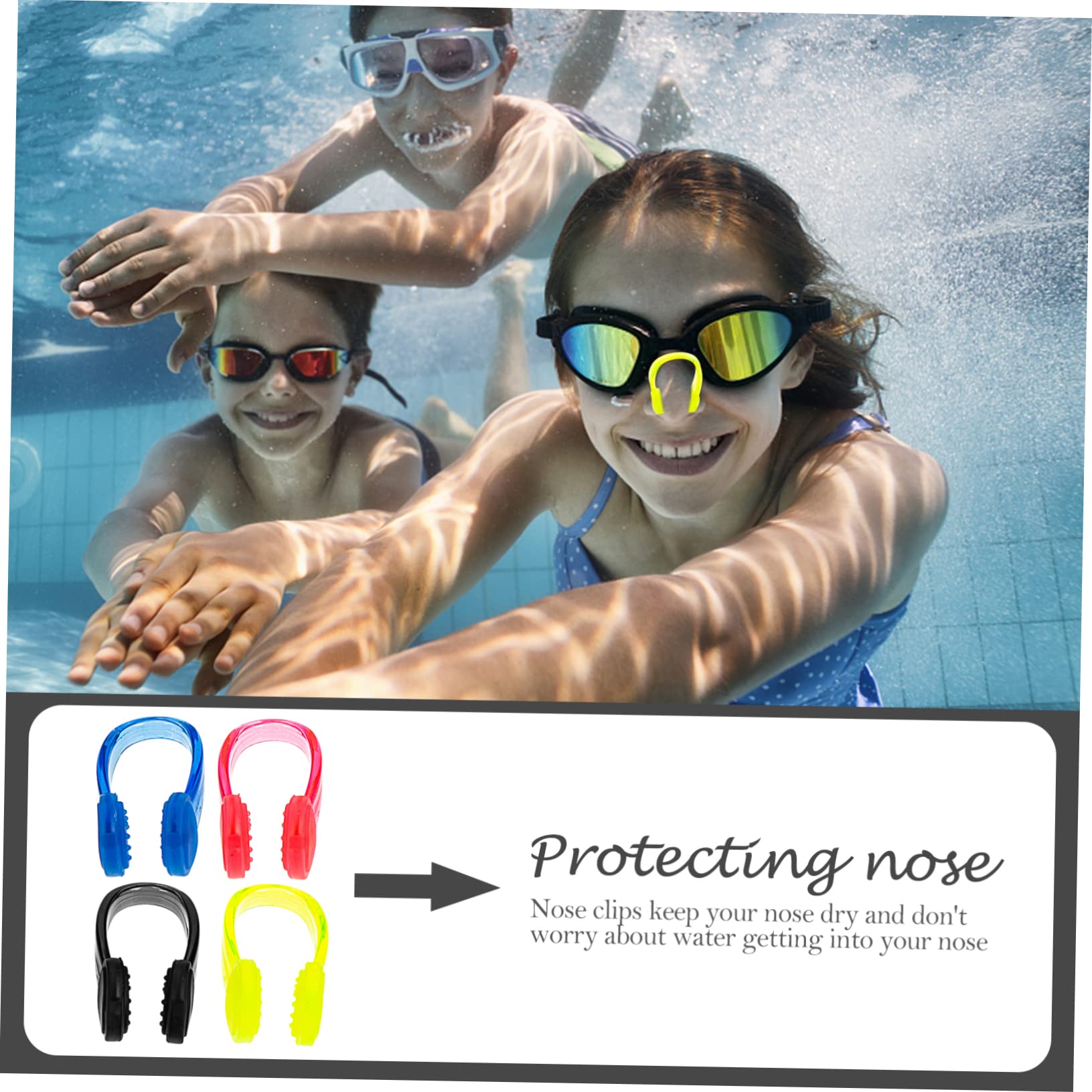 VICASKY 2sets Soft Nose Plugs for Swimming Wear Resistant Nose Clamps Comfortable Swim Accessory Prevents Water Ingress for Swimmers 4pcs*2