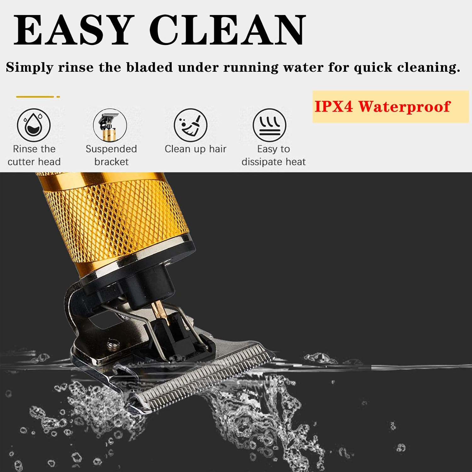 Hair Clippers For Men, Professional Cordless Beard Trimmer,Ornate Clippers For Hair Cutting Beard Grooming Kit Hair Trimmer For Men, Beard Kit Rechargeable, Gold