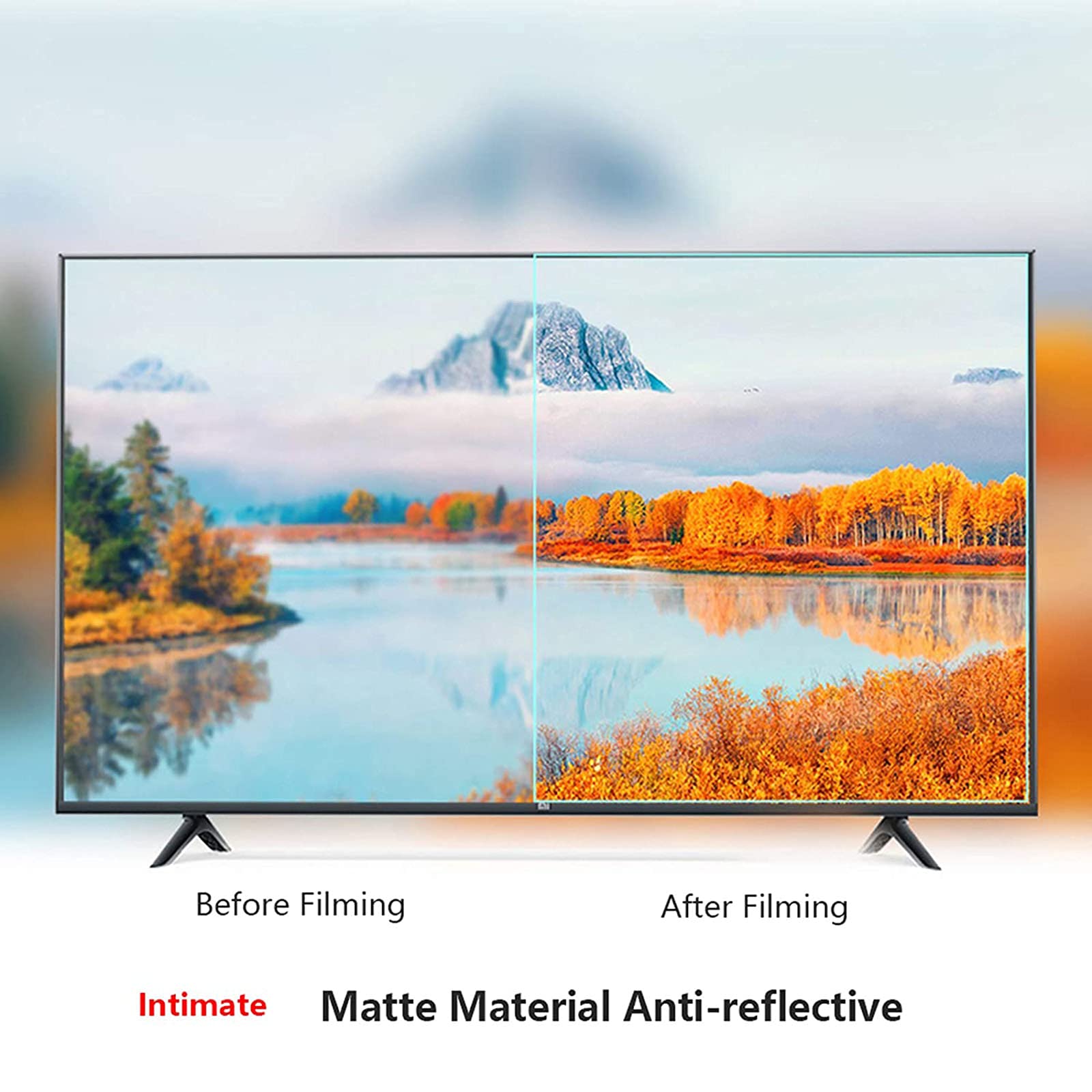 Matowy antyodblaskowy ochraniacz ekranu telewizora, filtr przeciwodblaskowy przeciwodblaskowy filtr przeciwodblaskowy filtr do oczu, łatwy w instalacji bez pęcherzyków powietrza, 65" (1440 * 809)