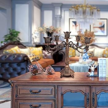 Amazon.co.jp: Dorlotou 金属製燭台 5本入り 高さ10.1インチ