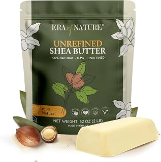 ERAOFNATURE Organic Raw African White Shea Butter 32oz - Unrefined Moisturizer for Skin, Hair & DIY Lip Balm, Lotion Base