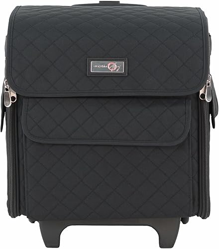 Miniatura 9 de Everything Mary Serger - Estuche de almacenamiento con ruedas para máquinas Overlock, color negro, floral, para hermanos, cantantes y Juki Sergers