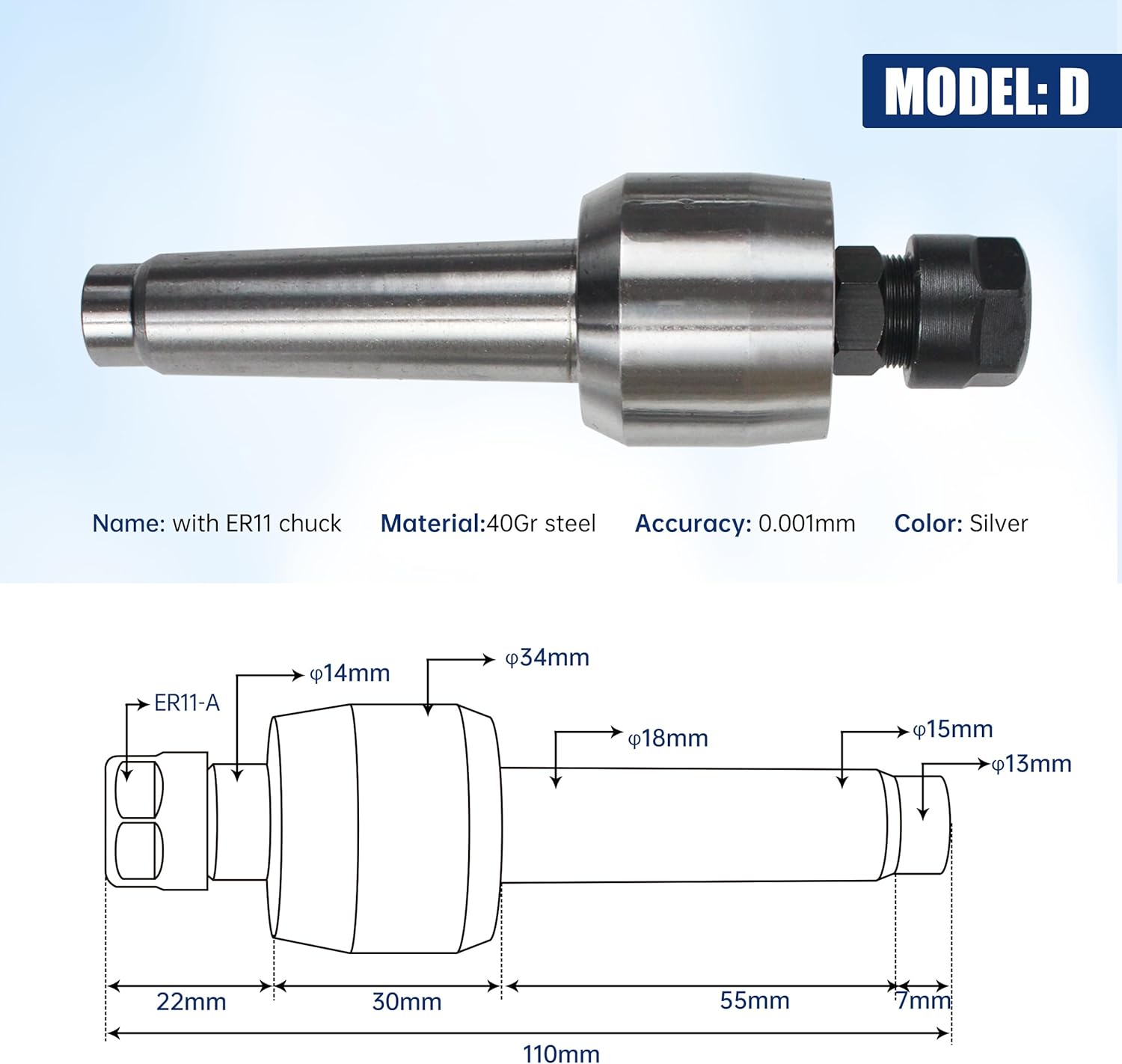 65mm MT2 Lathe Center Tailstock Morse Taper 2 Live Center Movable with 4pcs Replaceable Heads For CNC 4h Axis Router Machine,4 Axis Mohs MT2 CNC Tailstock Telescopic Stroke 50MM