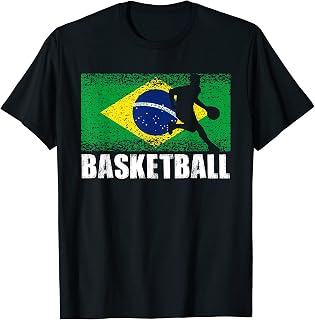 Basketball Sport, Retro Brazil Flag, Brazilian Sport Team T-Shirt