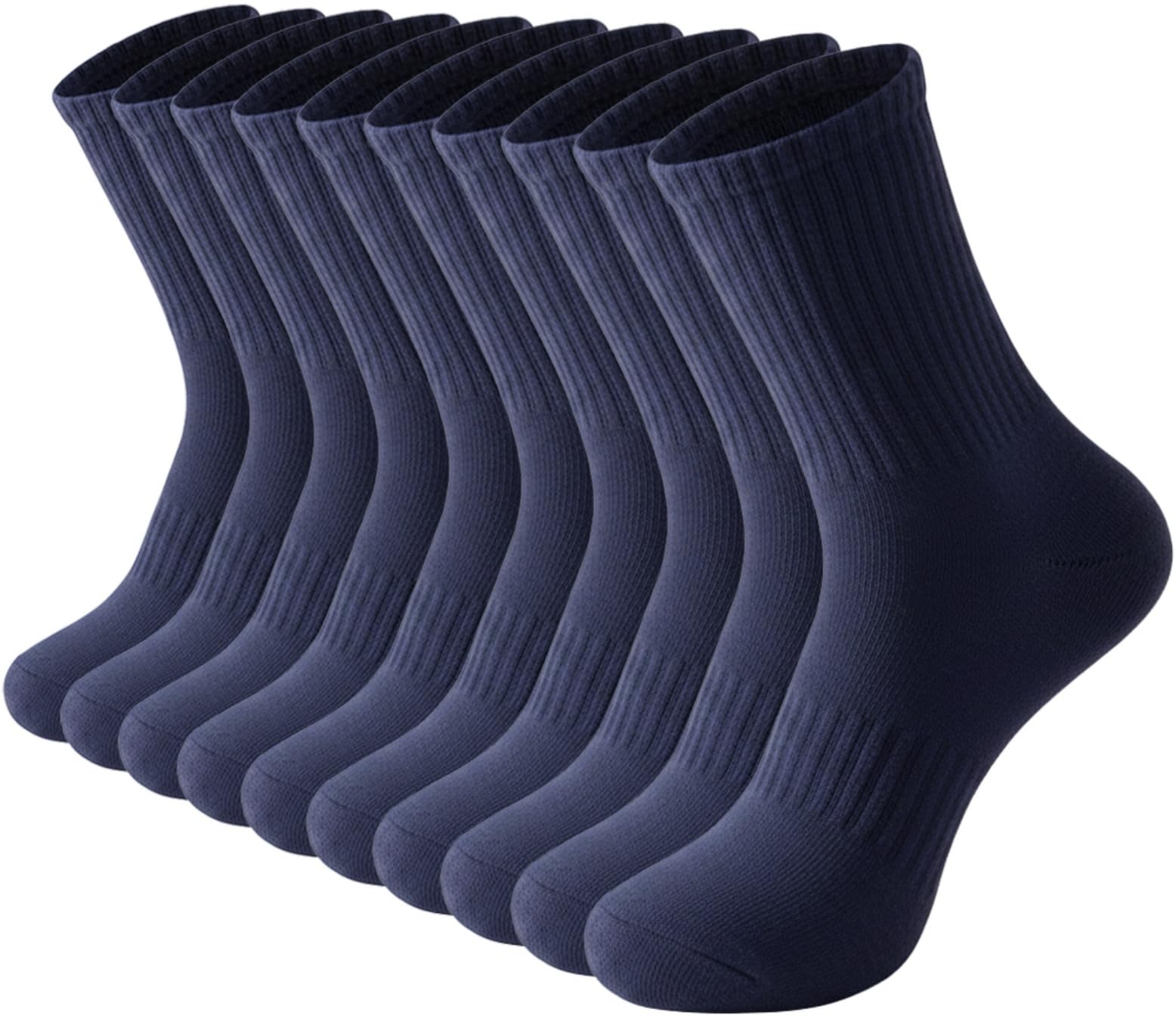 Mens Cotton Crew Socks Athletic Lightweight Workout Long Boot Socks 5 Pairs-image-46