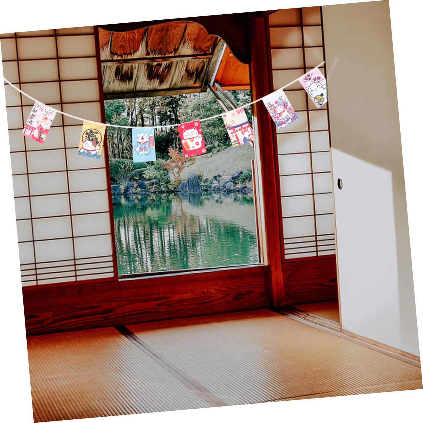 PRETYZOOM 4 Piezas Banderines Cartel De Cumpleaños Colgante De Restaurante Japonés Pancarta De Fiesta De Navidad Adorno Colgante Guirnalda De Navidad Decoración De Restaurante Prop