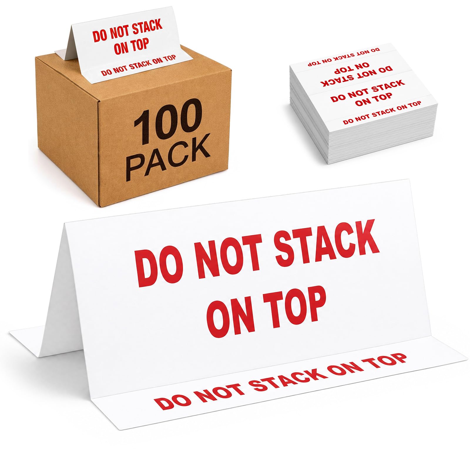 Novabright 100 Pack Do Not Stack Tent Labels for Safe Shipping Pallets