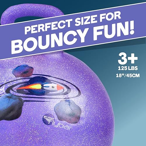 Vista 4 de Flybar - Bola de saltar para niños, pelota inflable con asa para jugar en interiores y exteriores, incluye bomba, juguete de pelota saltarina