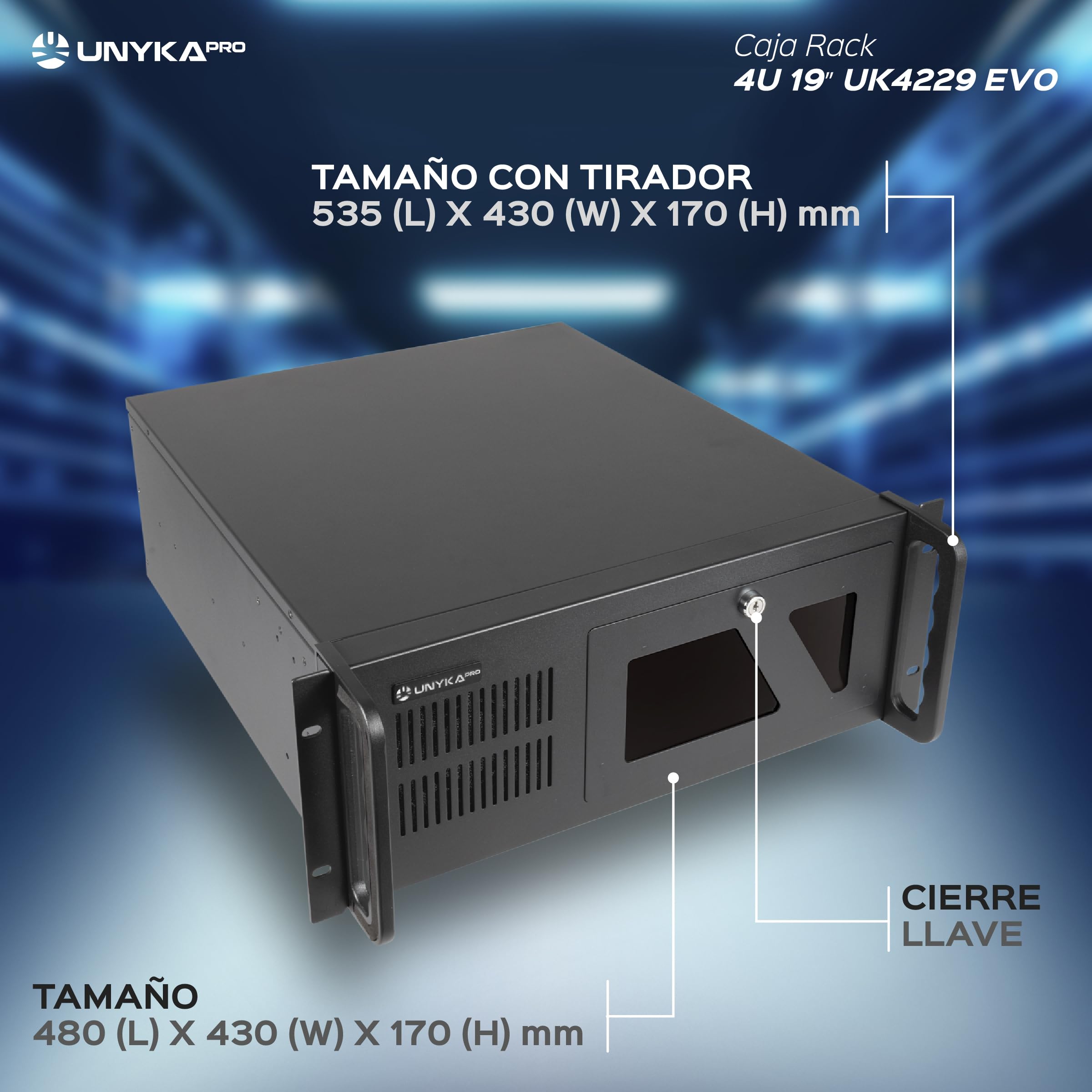 UNYKAch Caja Rack UK4229 EVO Formato 4U 19
