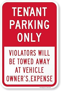 SmartSign "Tenant Parking Only - Violators Will Be Towed Away At Vehicle Owner's Expense" Sign | 12" x 18" Aluminum, Made in USA