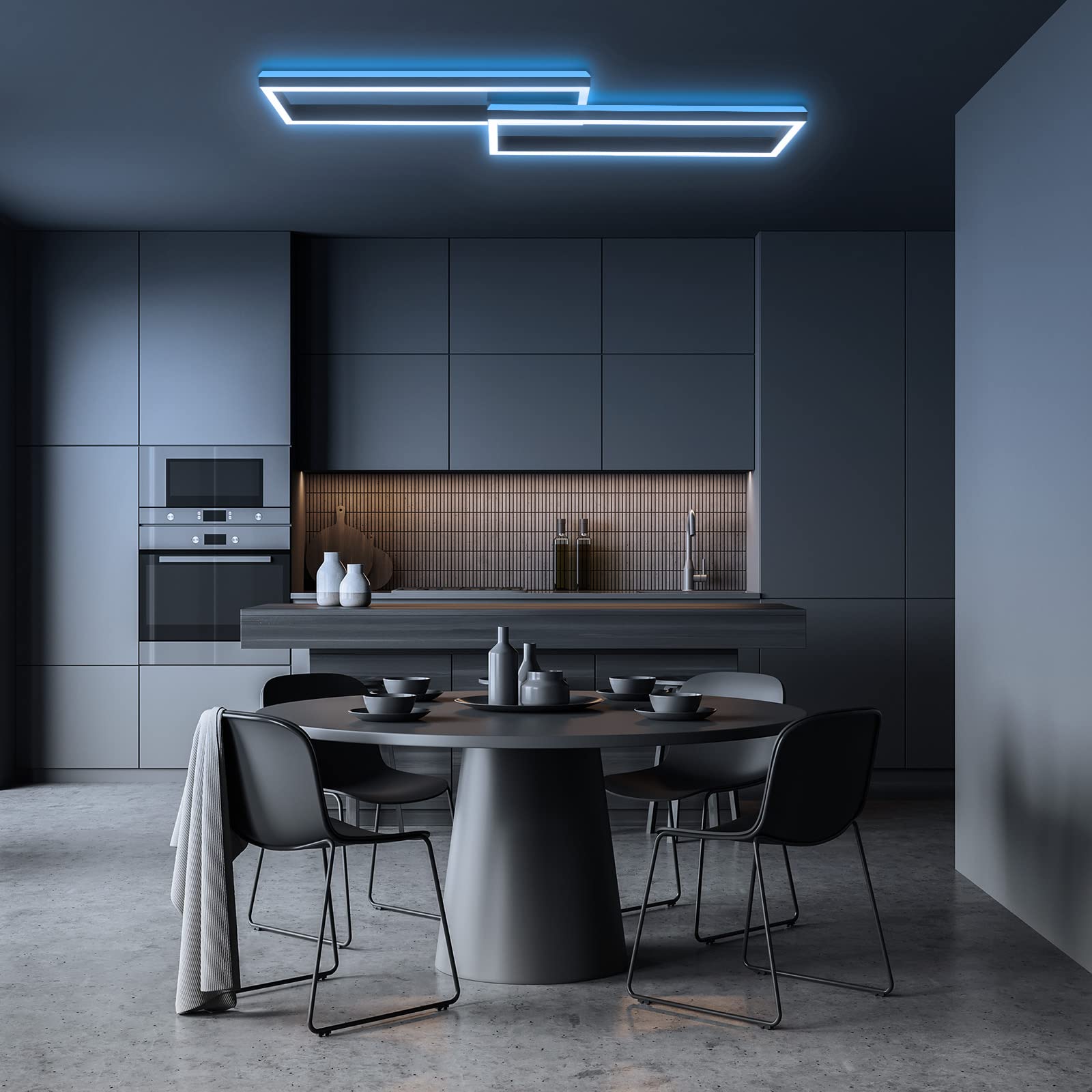 Briloner Leuchten - Deckenlampe RGB, Backlight Deckenleuchte LED, Dimmbar, Farbtemperatur einstellbar, LED Frame RGB, Fernbedienung, Schwarz